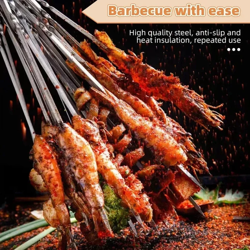 Pics Brochettes Barbecue Inox Réutilisablespour Camping Jardin