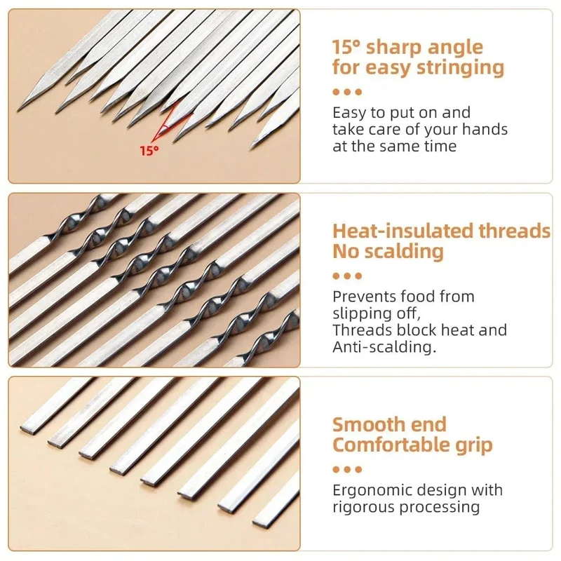 Pics Brochettes Barbecue Inox Réutilisablespour Camping Jardin