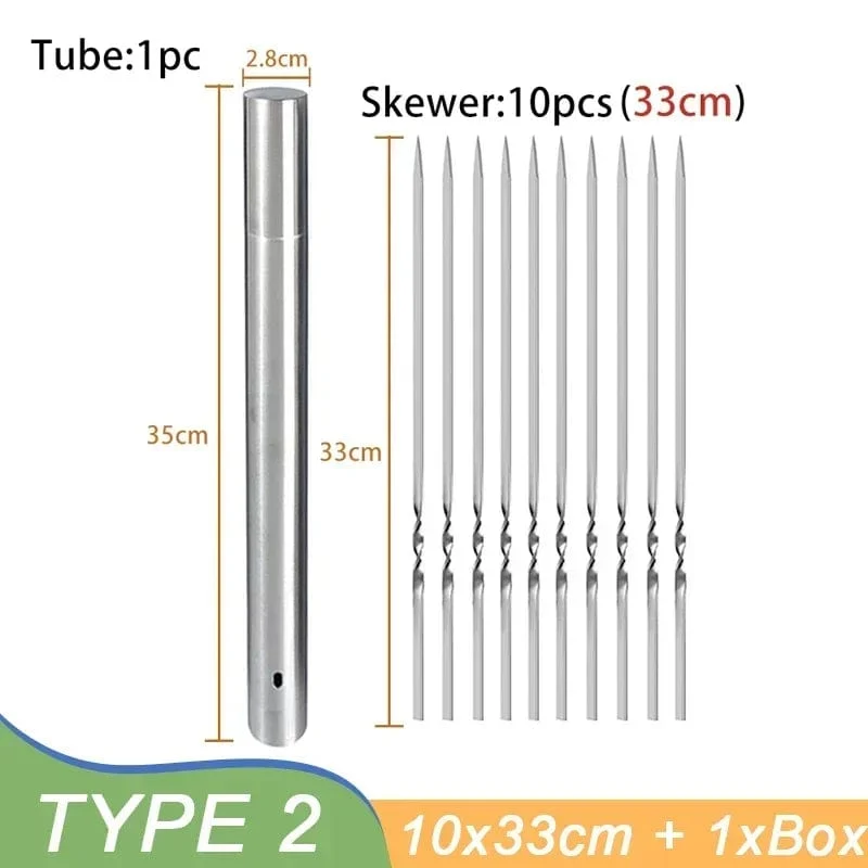 Pics Brochettes Barbecue Inox Réutilisablespour Camping Jardin