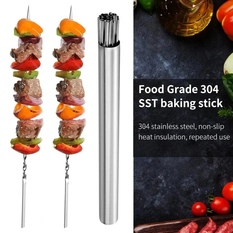 Brochettes de Barbecue réutilisables en acier inoxydable (Lots)