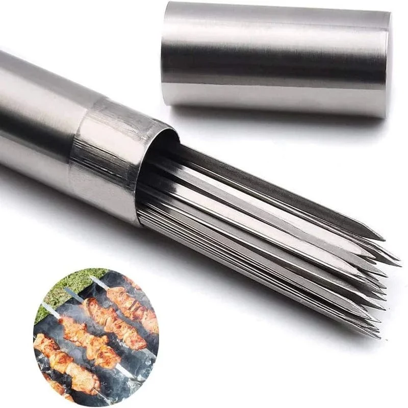 Brochettes de Barbecue réutilisables en acier inoxydable (Lots)