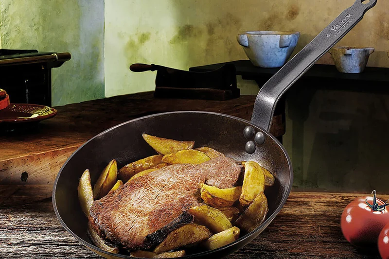 Poêle grill ronde De Buyer Minéral B Element en fer 26cm