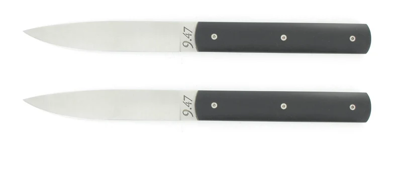 Coffret cadeau 2 couteaux de table Perceval 9.47 lame 10cm manche noir
