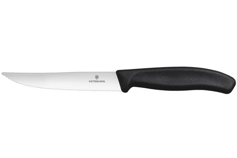 6 Couteaux à steak Victorinox lame crantée 12cm manche noir