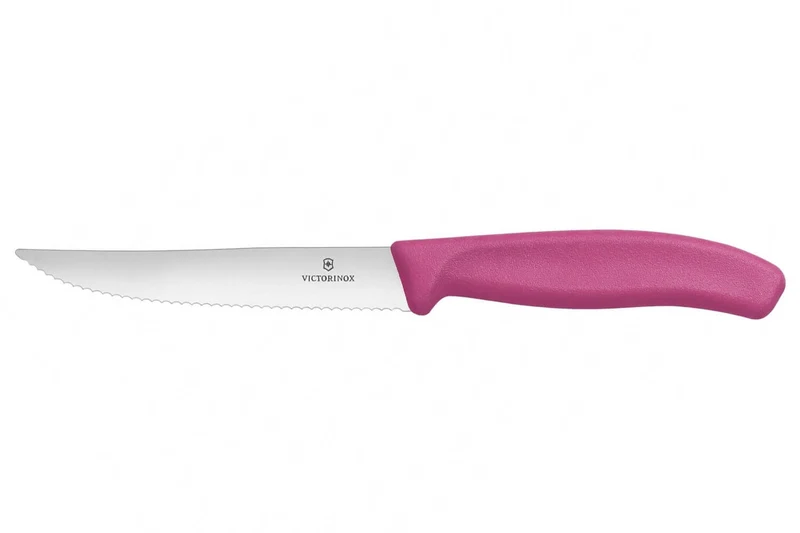 Set de 6 couteaux à steak Victorinox lame crantée 12cm manche rose