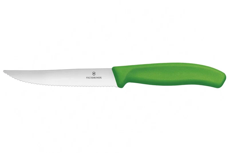 6 Couteaux à steak Victorinox lame crantée 12cm manche vert