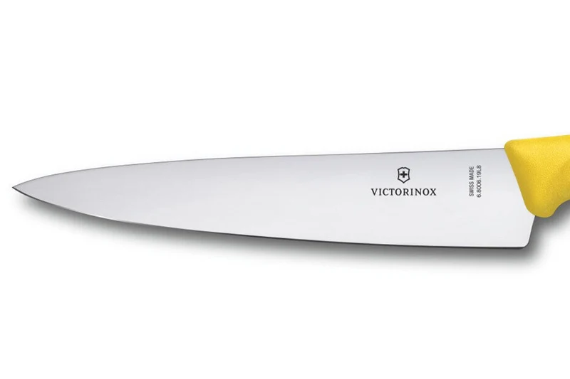 Couteau à découper manche jaune lame inox 19cm Victorinox 6.8006.19L8