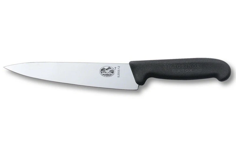 Couteau éminceur/cuisine lame 12cm manche fibrox noir Victorinox 5.2003.12