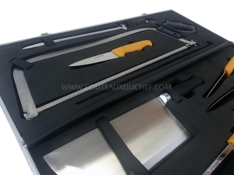 Malette boucherie 8 couteaux et accessoires Au Nain jaune