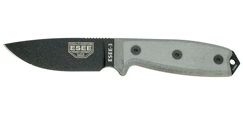 Couteau ESEE-3 Noir Manche Gris