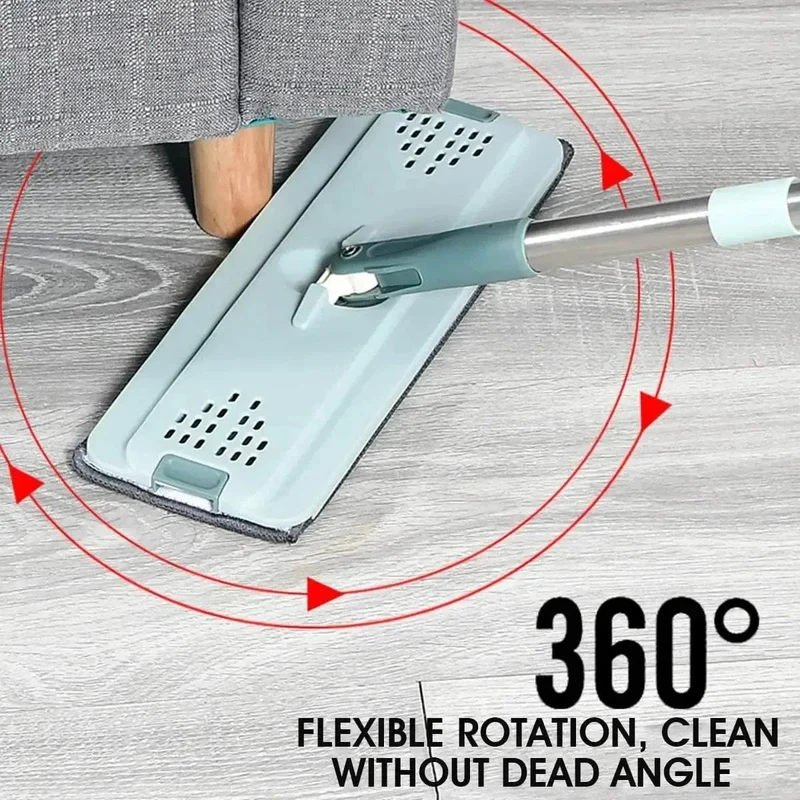 Balai Essoreur Plat avec Seau Mains Libres pour Nettoyage Microfibre Wet Dry sur Parquet Lamifié