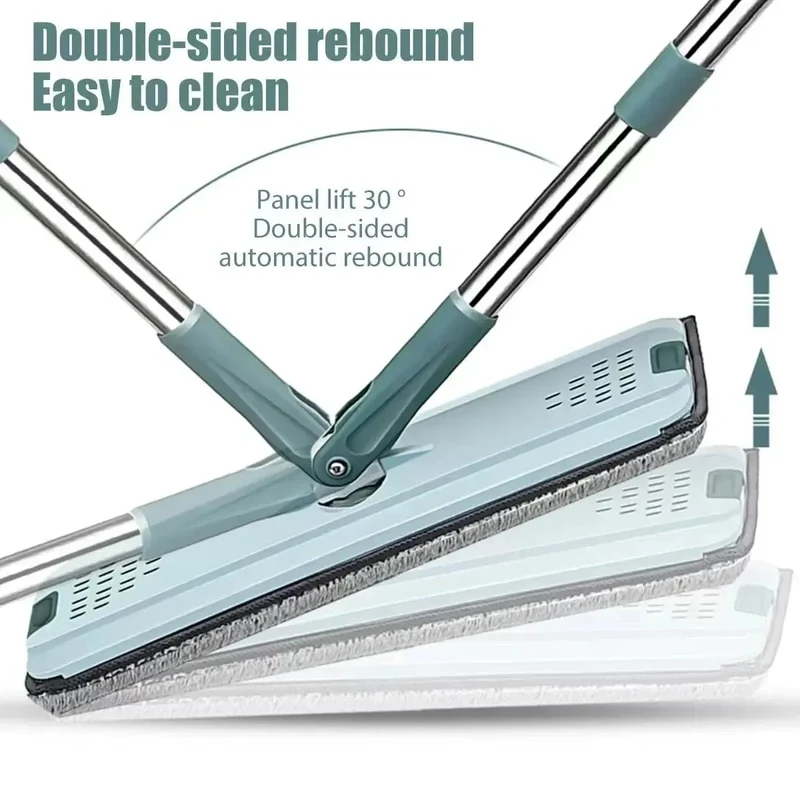 Balai Essoreur Plat avec Seau Mains Libres pour Nettoyage Microfibre Wet Dry sur Parquet Lamifié