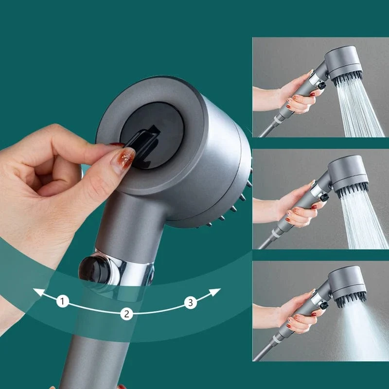 Pommeau de Douche à Haute Pression 3 Modes avec Filtre pour Salle de Bain