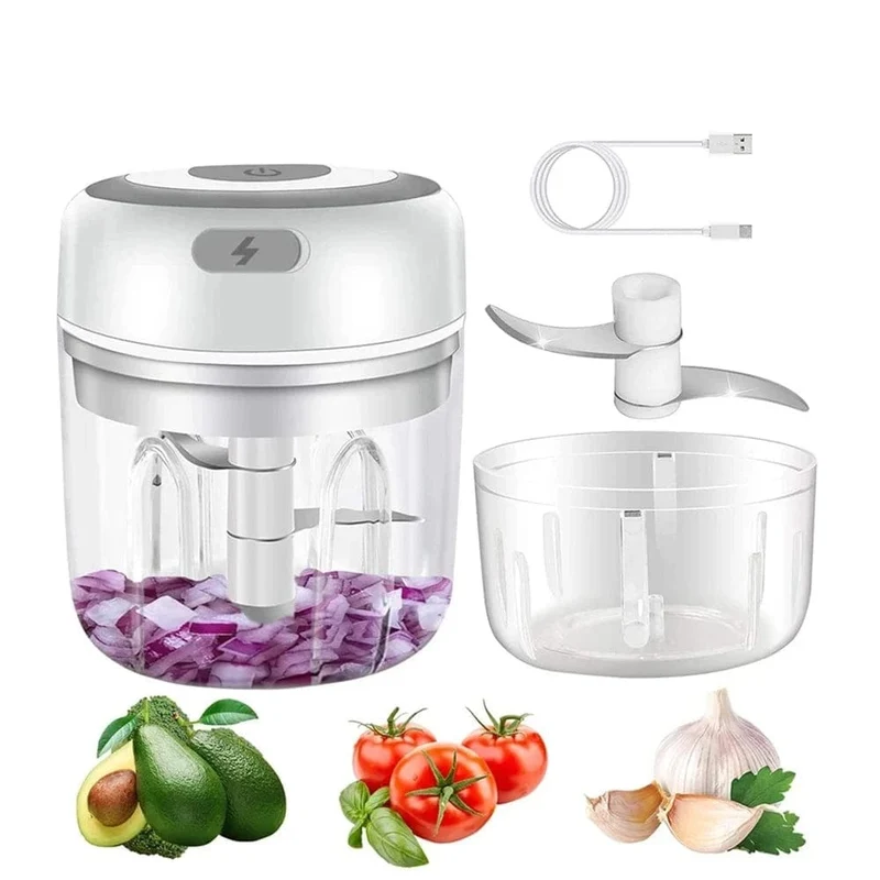 Mini Hachoir Électrique pour l'Ail et les Légumes - Broyeur USB Portable & sans Fil