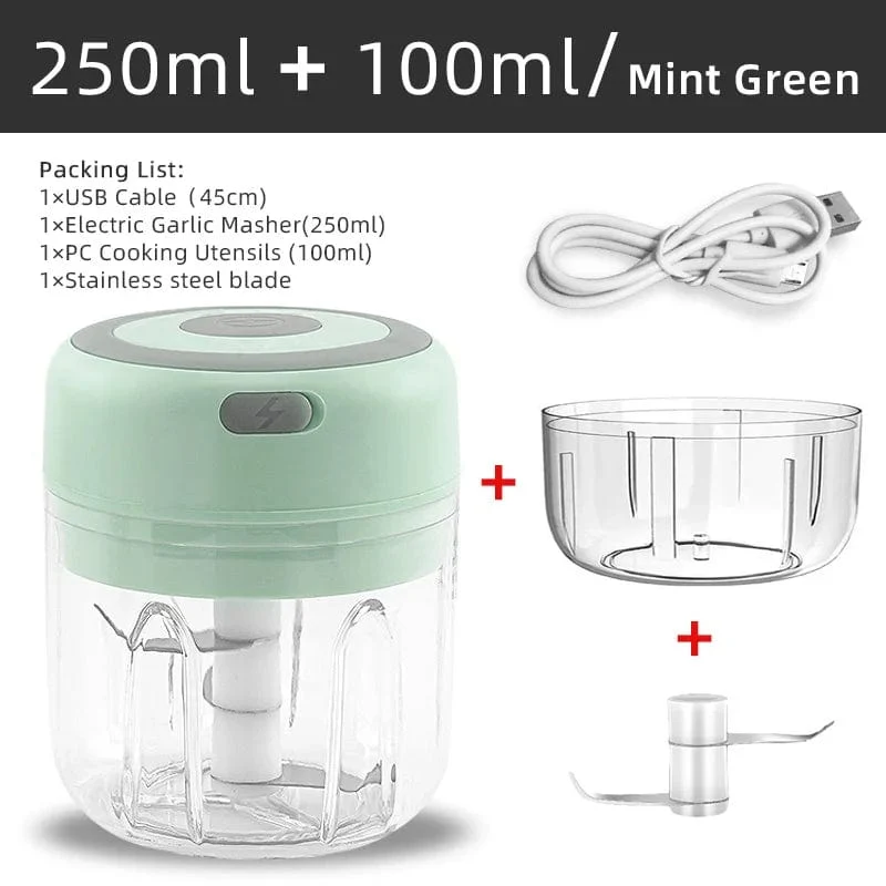 Mini Hachoir Électrique pour l'Ail et les Légumes - Broyeur USB Portable & sans Fil