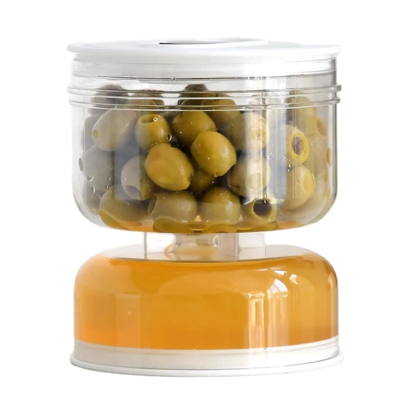 Distributeur d'Olives et Cornichons – Bocal à Pickles Sablier avec Séparateur de Jus