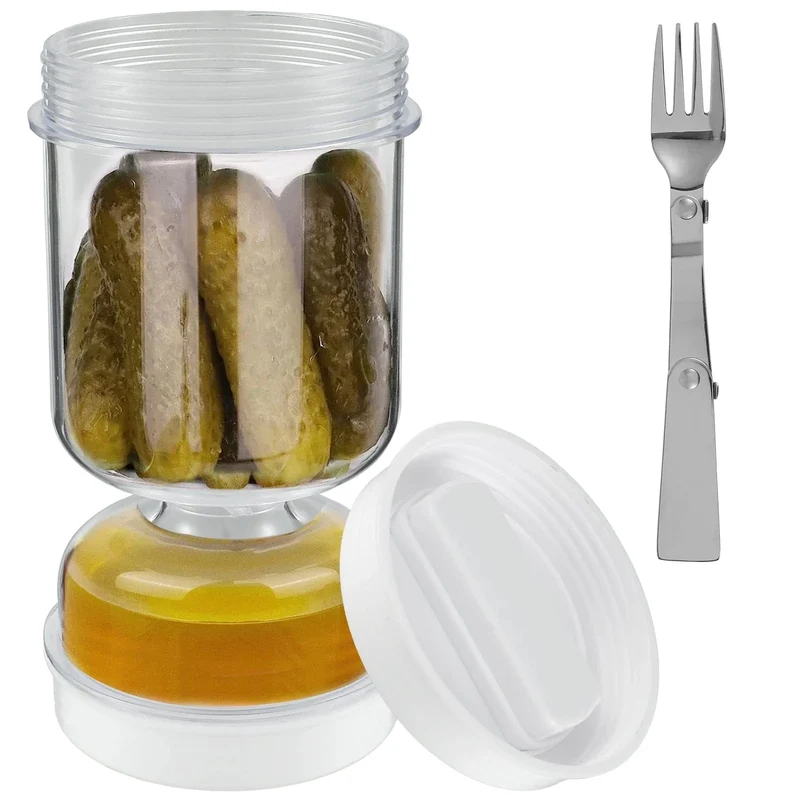 Distributeur d'Olives et Cornichons – Bocal à Pickles Sablier avec Séparateur de Jus