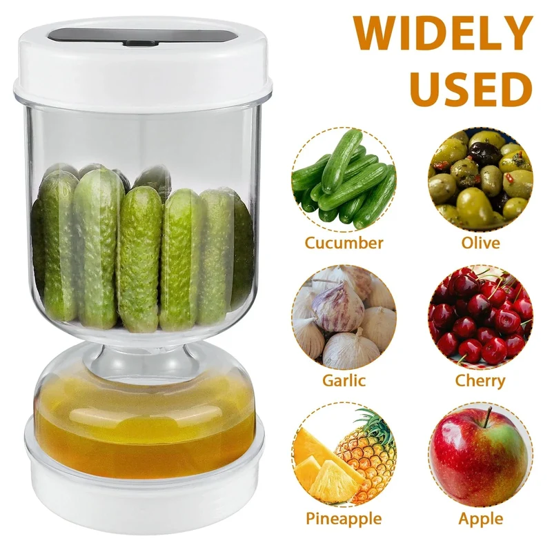 Distributeur d'Olives et Cornichons – Bocal à Pickles Sablier avec Séparateur de Jus