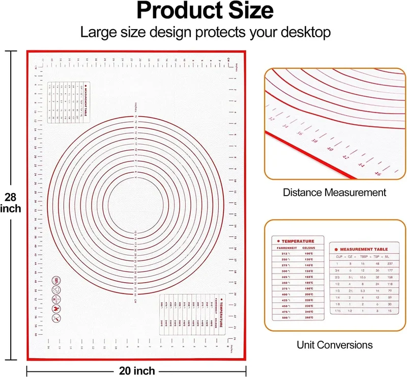 Tapis de Cuisson Antiadhésif en Silicone pour Pétrir la Pâte