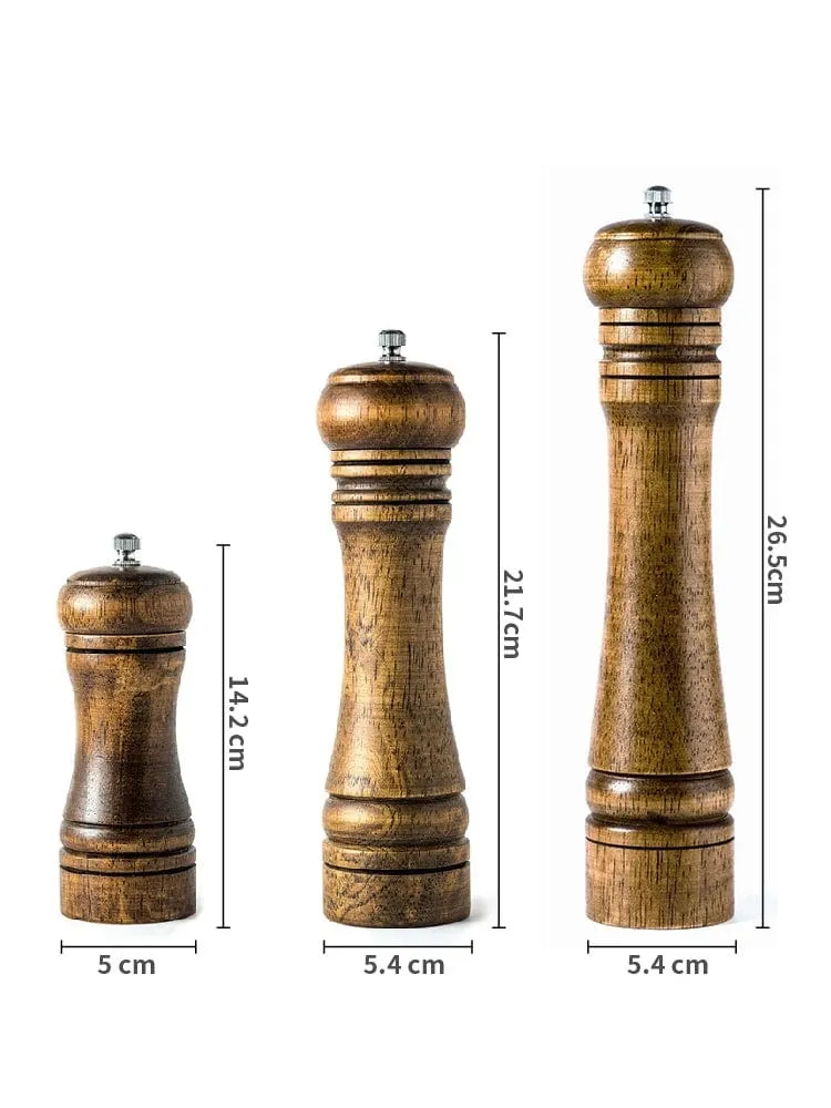Moulin à Poivre et Sel en Bois Massif avec Meule en Céramique Réglable