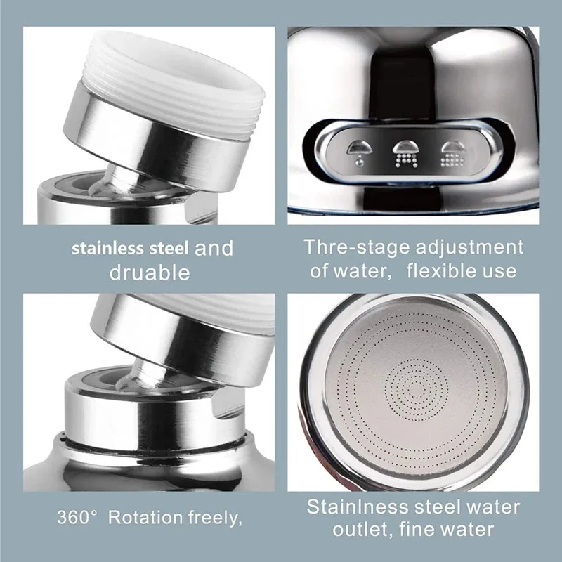 Aérateur de robinet de cuisine à 360 degrés - Économie d'eau - Filtre diffuseur