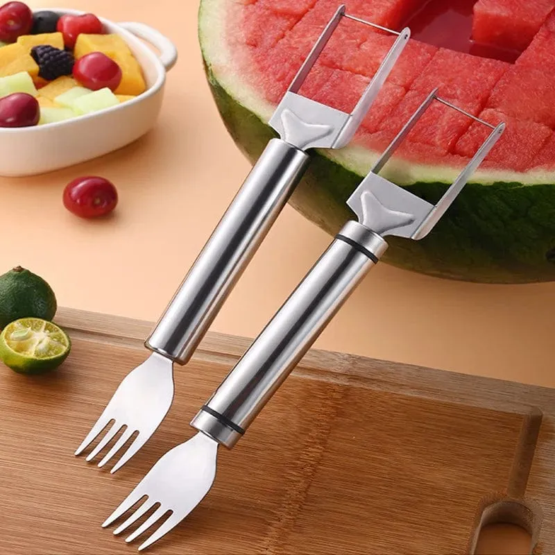 Coupe-Pastèque en carrés avec fourchette