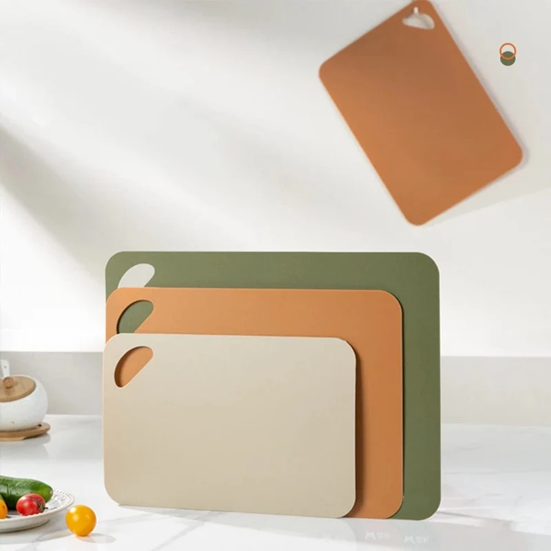 Planche à découper de cuisine flexible, colorée en plastique, antidérapante