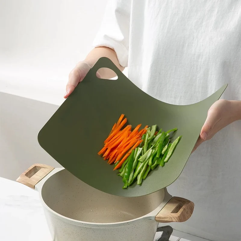 Planche à découper de cuisine flexible, colorée en plastique, antidérapante
