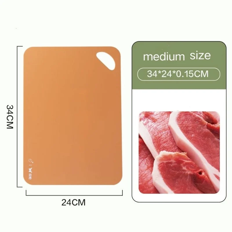 Planche à découper de cuisine flexible, colorée en plastique, antidérapante