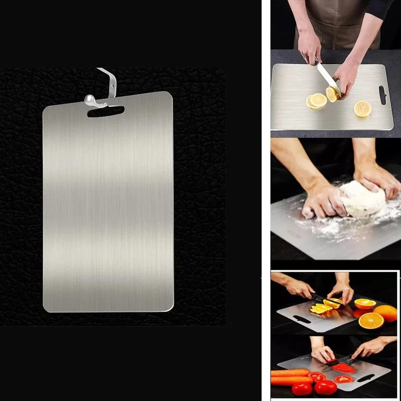 Planche à découper de cuisine en acier inoxydable multifonctionnelle