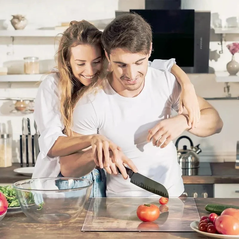 Planche à découper de cuisine transparente en acrylique avec rebord antidérapant