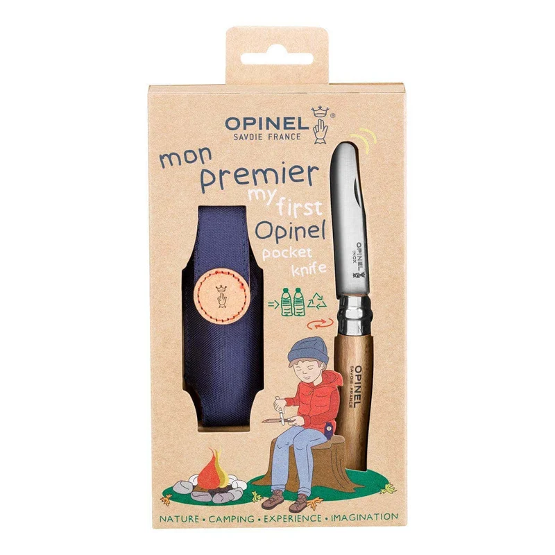 Coffret Mon premier Opinel lame arrondie 8cm + étui