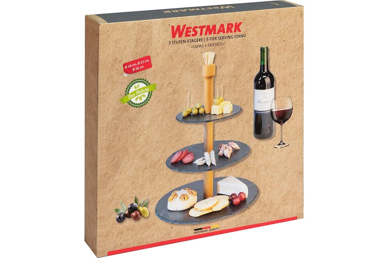 Présentoir 3 étages Westmark Tapas + Friends - 100 mini piques à brochette