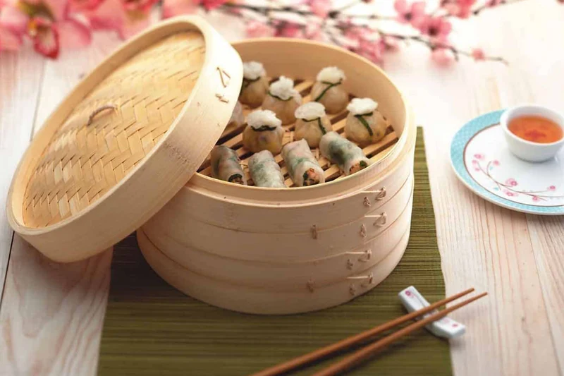Cuiseur vapeur bambou Kitchen Craft 2 niveaux