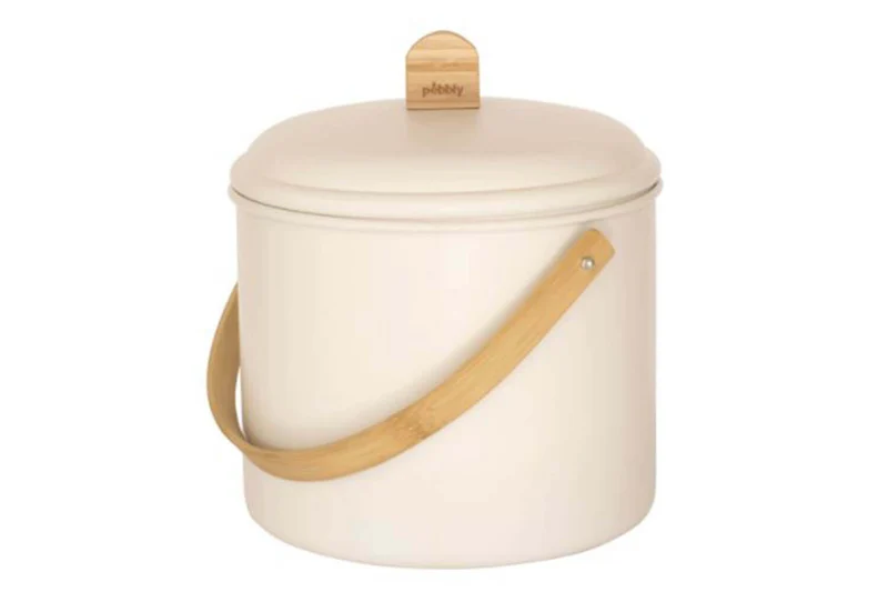 Seau à compost d'intérieur Pebbly en acier