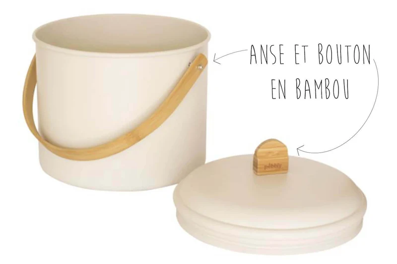 Seau à compost d'intérieur Pebbly en acier