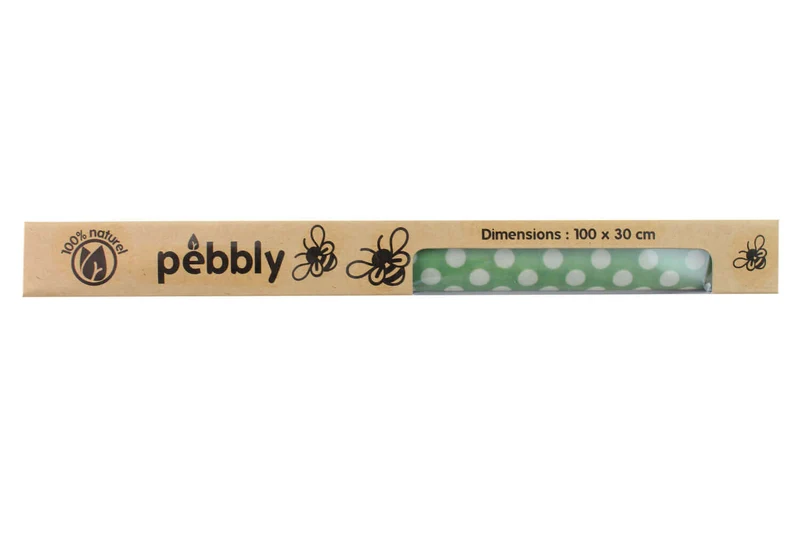 Rouleau d'emballage alimentaire à la cire d'abeille Pebbly réutilisable 1m