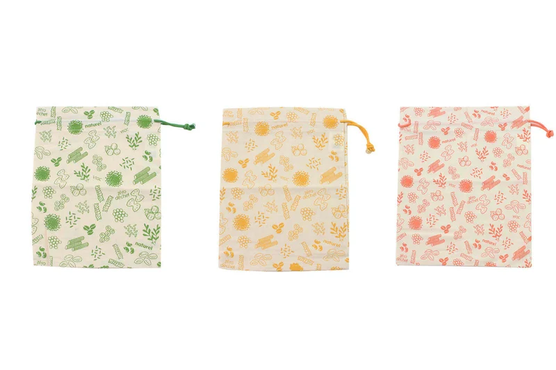 Set de 3 sacs à vrac Pebbly en coton biologique - 20x25cm