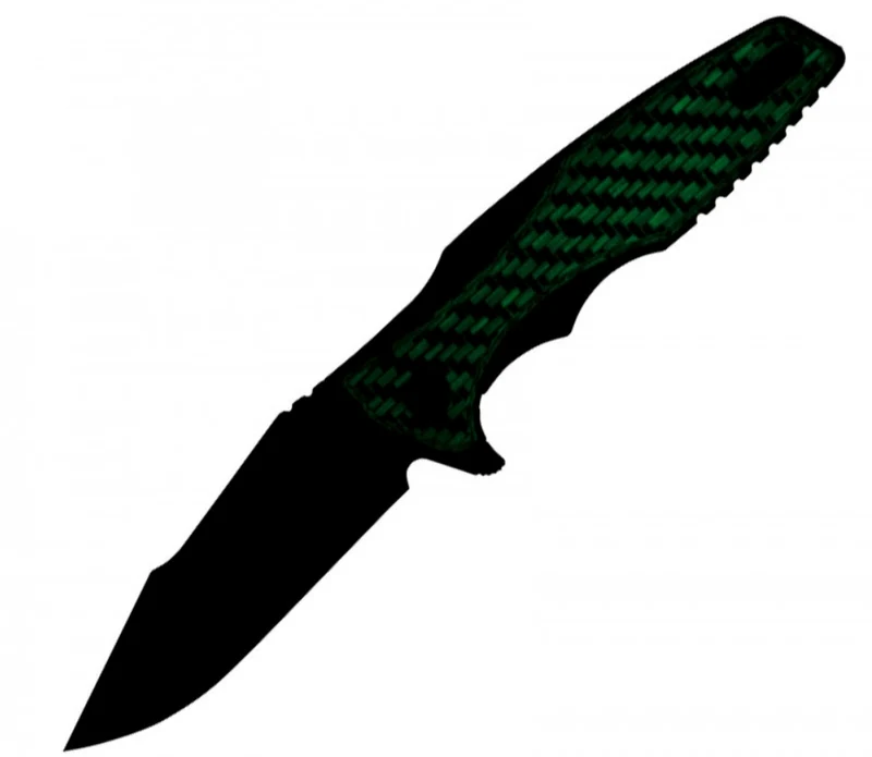 Couteau pliant Zero Tolerance ZT0393GLCF manche fibre de carbone phosphorescente et titane 12,1cm