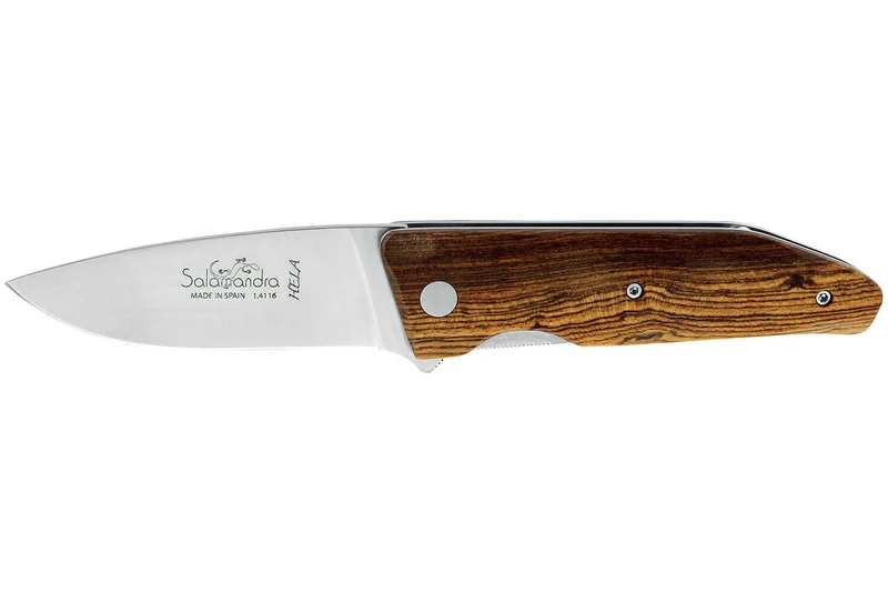 Couteau pliant artisanal Salamandra Hela manche bocote 11cm + étui