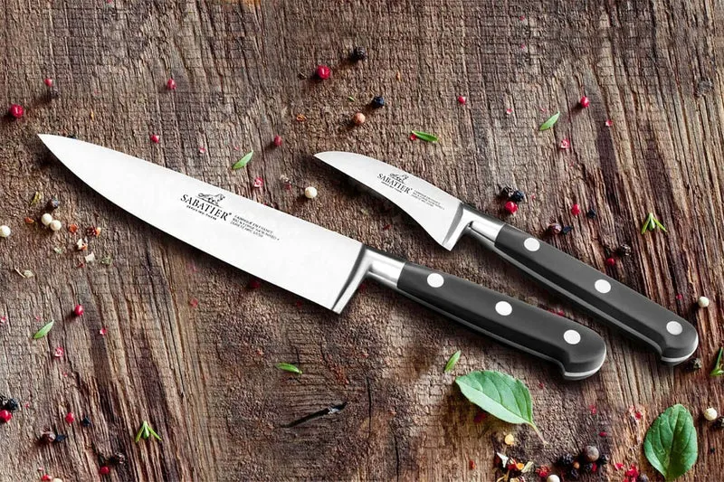 Coffret 3 couteaux français SABATIER Idéal Inox 100% forgé Chef+Universel+Office