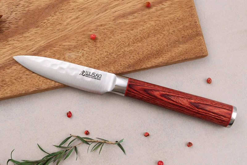 Coffret 2 couteaux Wusaki Pakka X50 pakkawood Santoku + Office