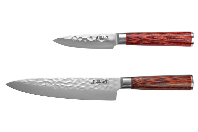 Coffret 2 couteaux Wusaki Pakka X50 pakkawood Chef + Office