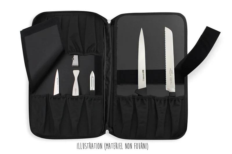 Mallette vide Wusaki pour 21 couteaux et ustensiles + 1 grande poche de rangement