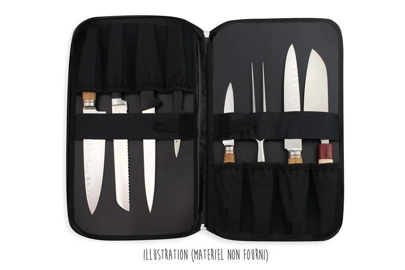 Mallette vide Wusaki pour 21 couteaux et ustensiles + 1 grande poche de rangement