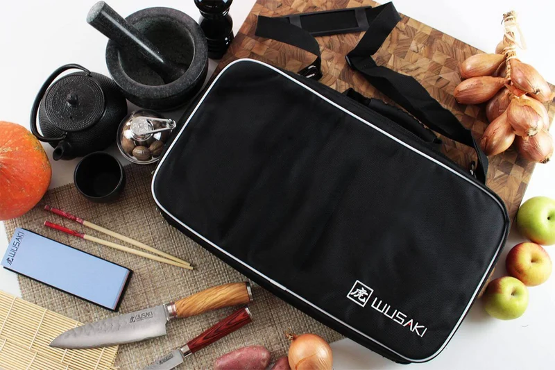 Mallette vide Wusaki pour 21 couteaux et ustensiles + 1 grande poche de rangement