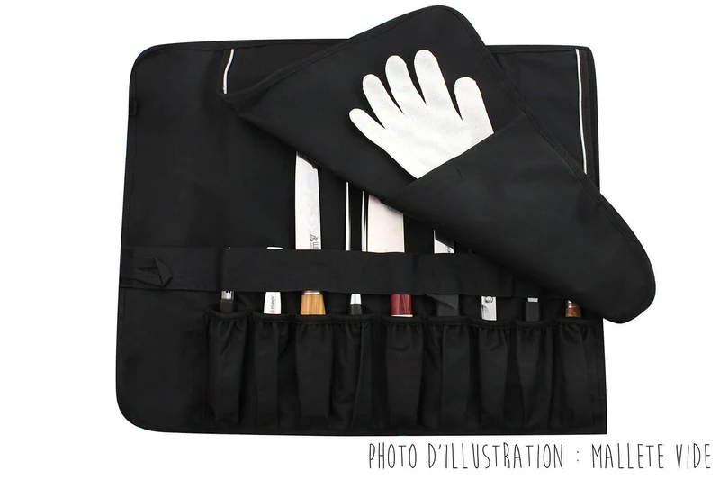 Trousse vide Wusaki pour 9 couteaux et ustensiles + 2 poches de rangement