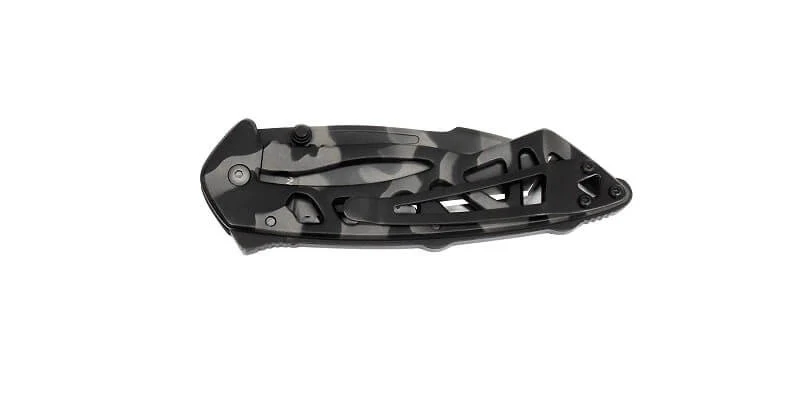 Couteau pliant BUCK BONES n°870CMX semi-dentelé camouflage 11,5cm
