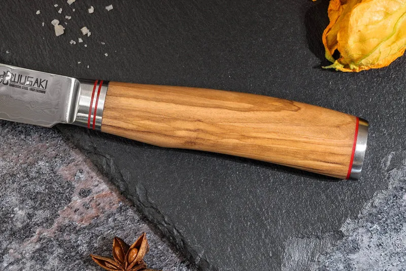 Couteau universel Wusaki Damas 10Cr 12cm manche en olivier