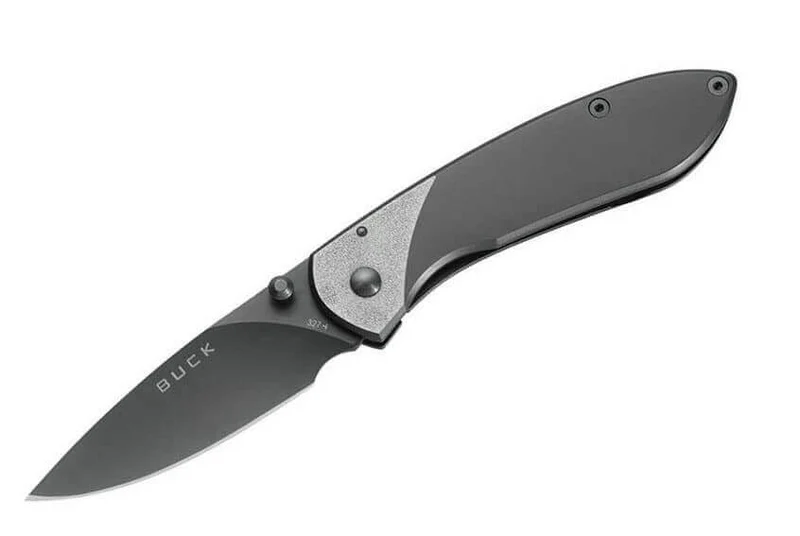 Couteau pliant BUCK NOBLEMAN n°327TTS manche acier titanium 9cm